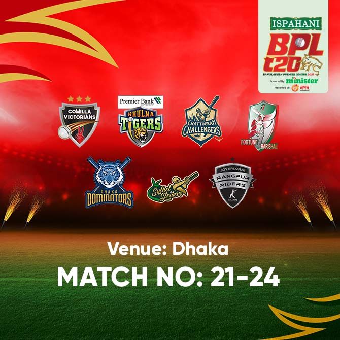 BPL T20 | Venue : Dhaka | MATCH : 21 to 24